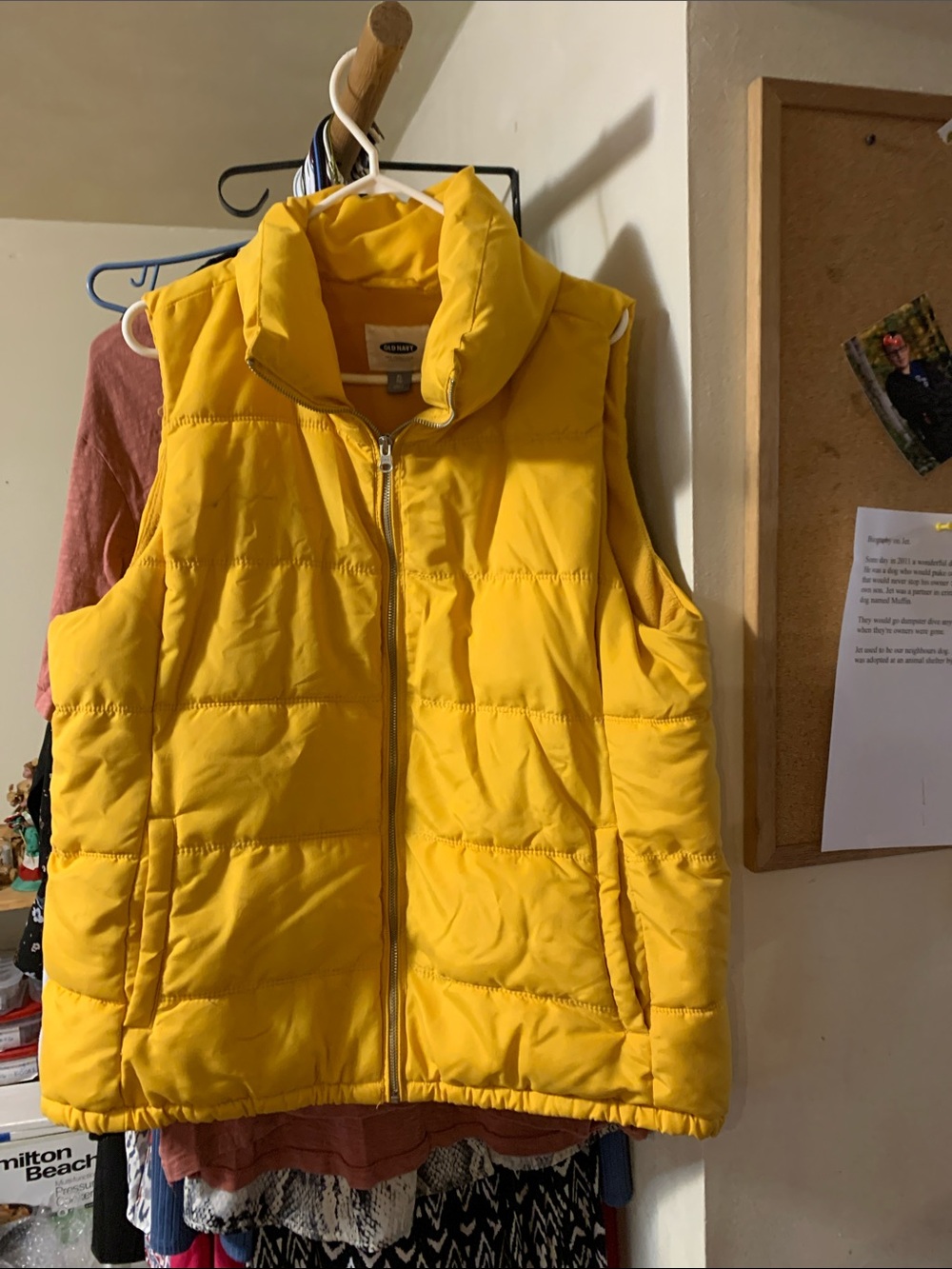Old Navy Yellow Quilted Puffer Vest